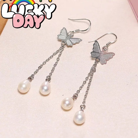 luckyday99 Jewelry - VERONA Natural Pearl 925 Silver Earrings